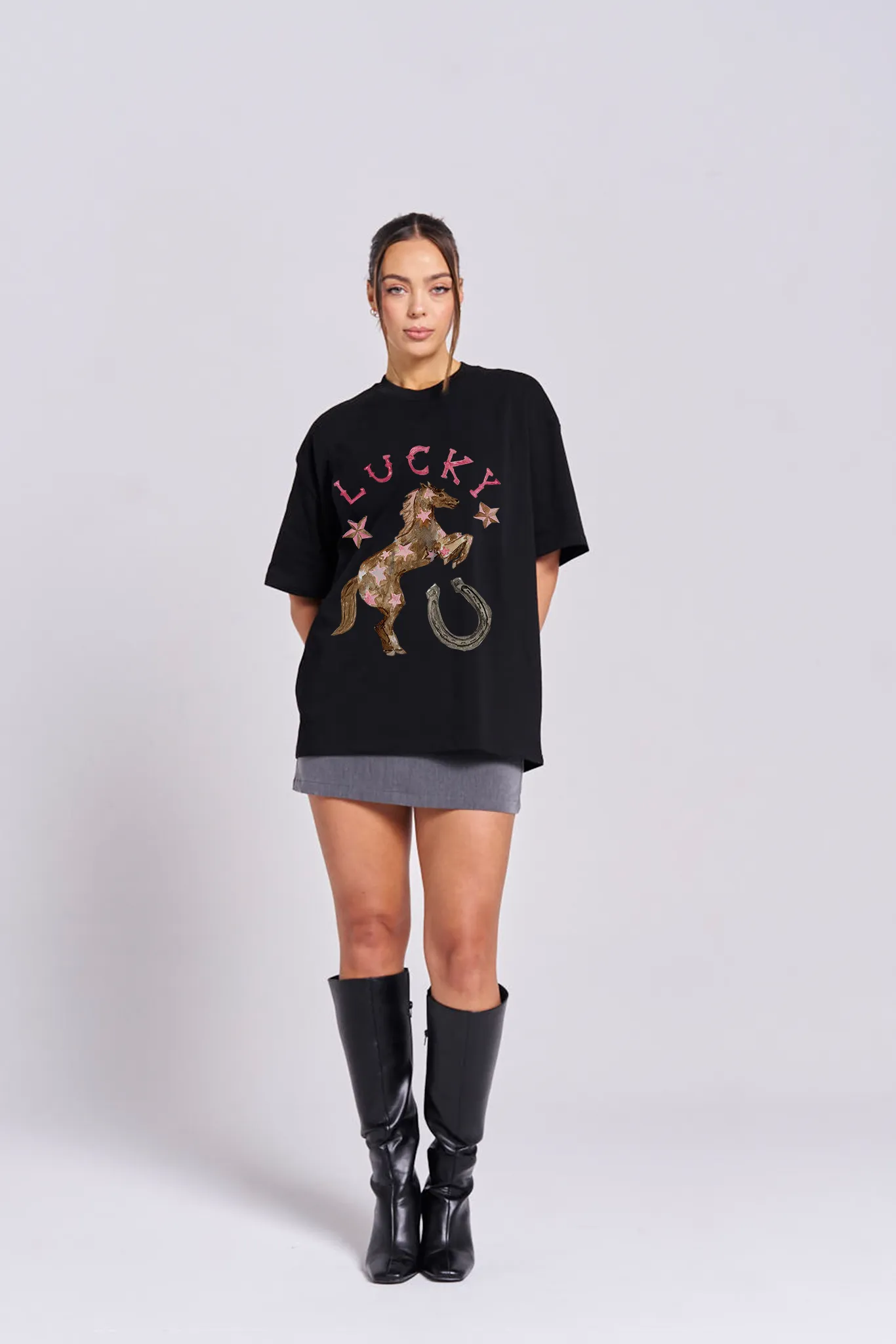 Lucky Boyfriend Tee sold by Maku the Label