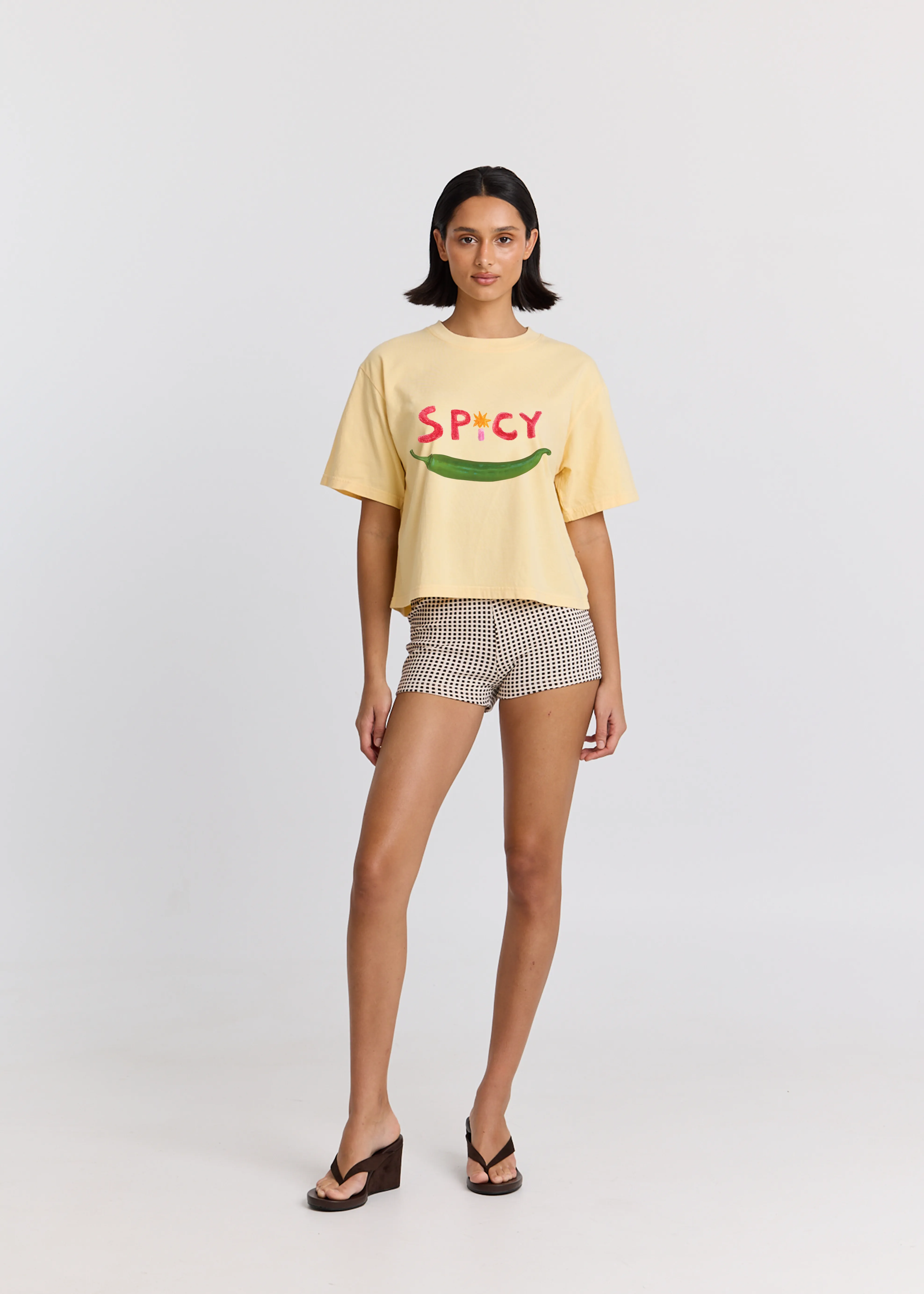 Spicy Boxy Crop Tee sold by Maku the Label