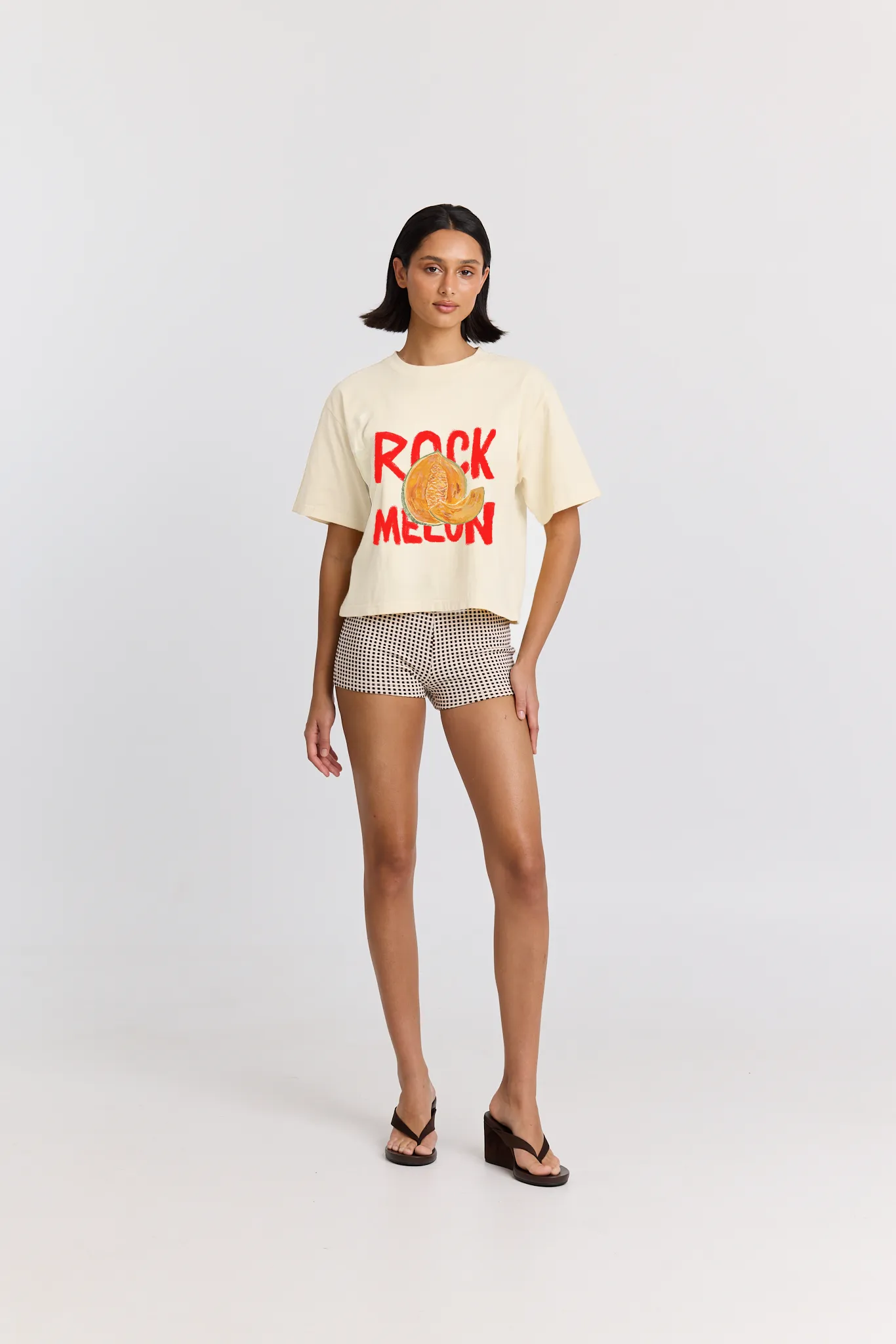 Rock Melon Boxy Crop Tee sold by Maku the Label