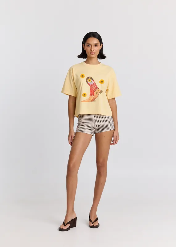 Cowboy Boots Boxy Crop Tee sold by Maku the Label