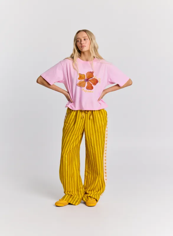 Le Fleur Tropical Boxy Crop Tee sold by Maku the Label
