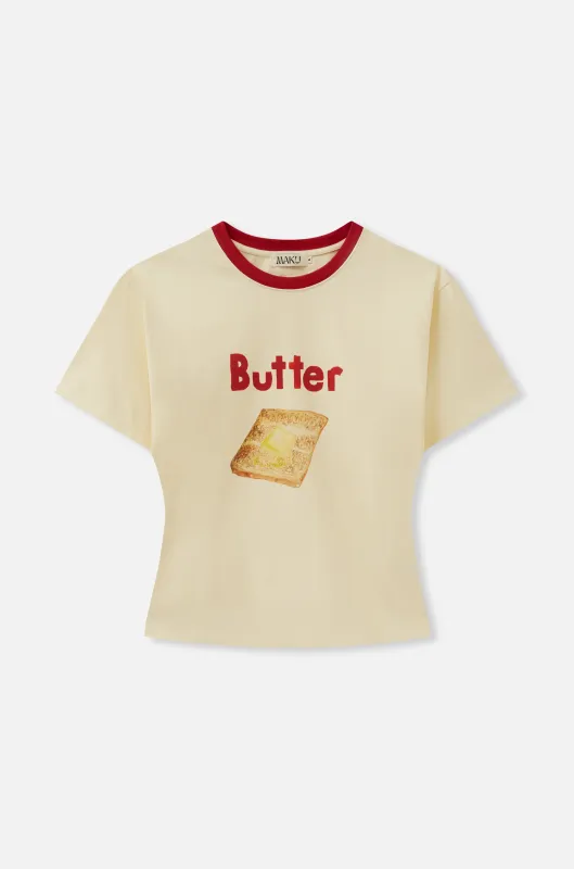 Butter On Toast Fitted Tee made by Maku the Label