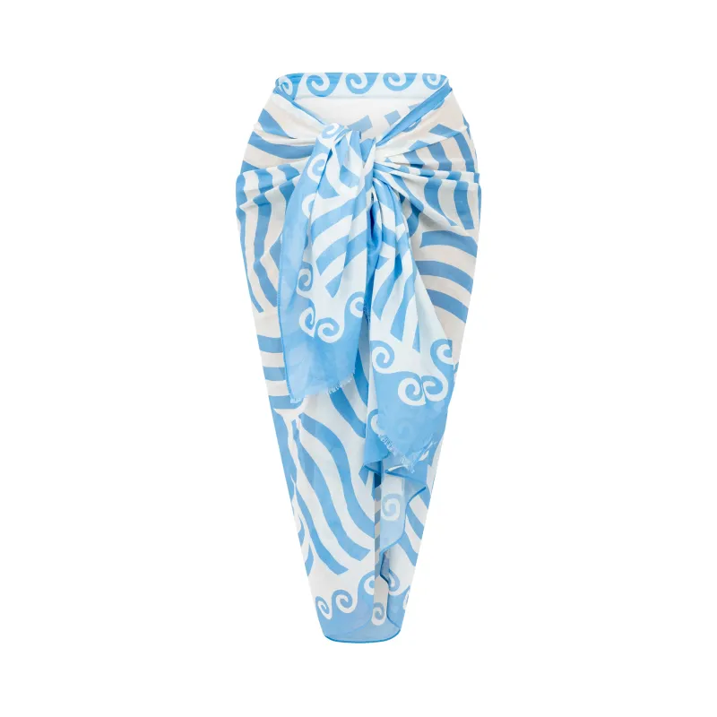 Mykonos Pareo - Aegean Blue Sun Pattern sold by Ruby Mint