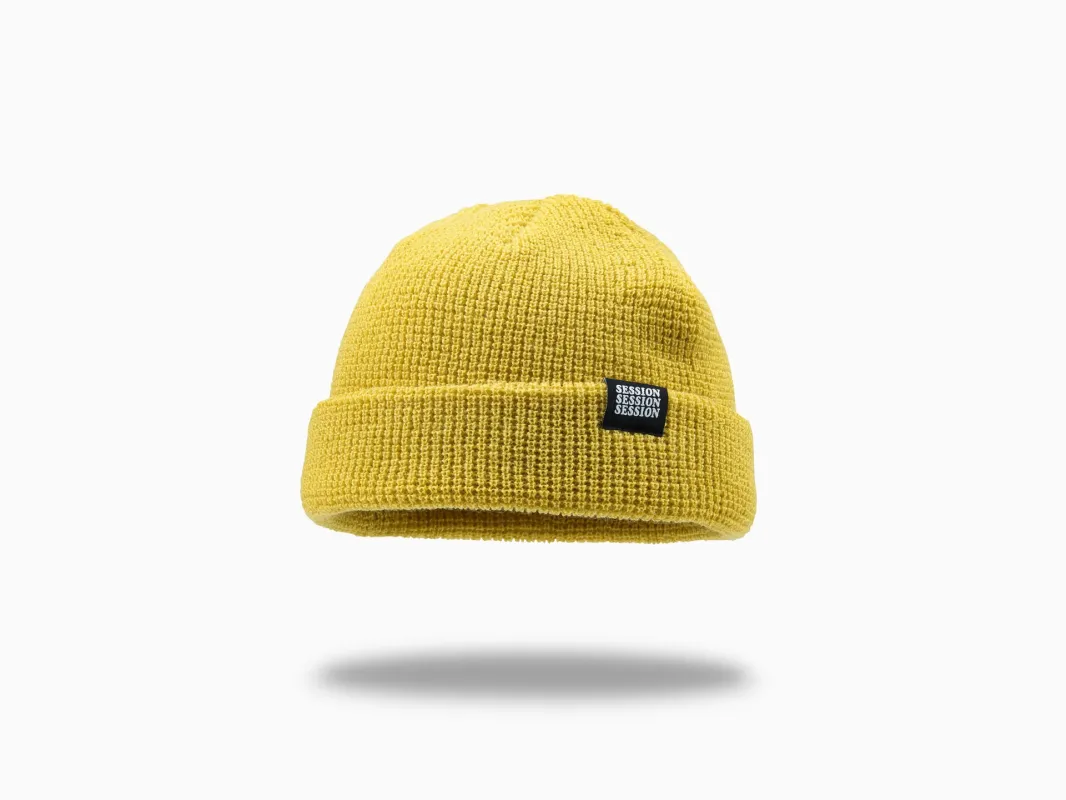 Acrylic Wool Beanie, Autumn Gold sold by Session Brands