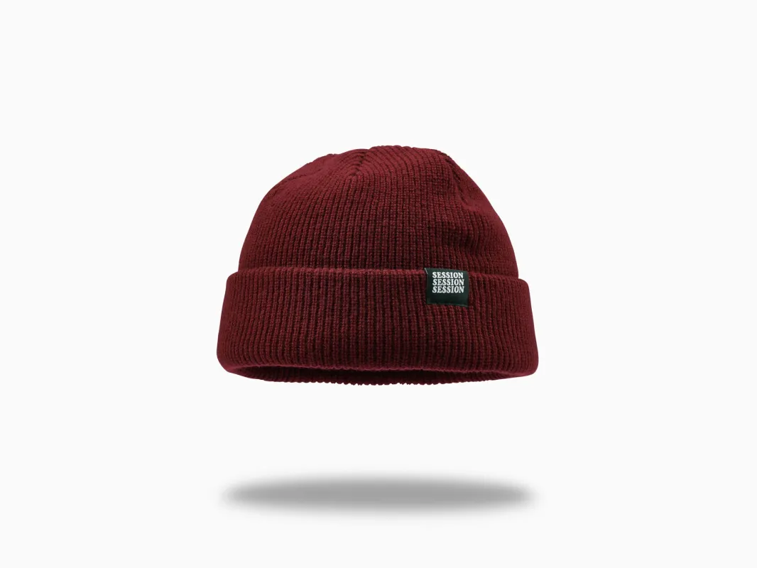 Merino Wool Beanie, Maroon sold by Session Brands