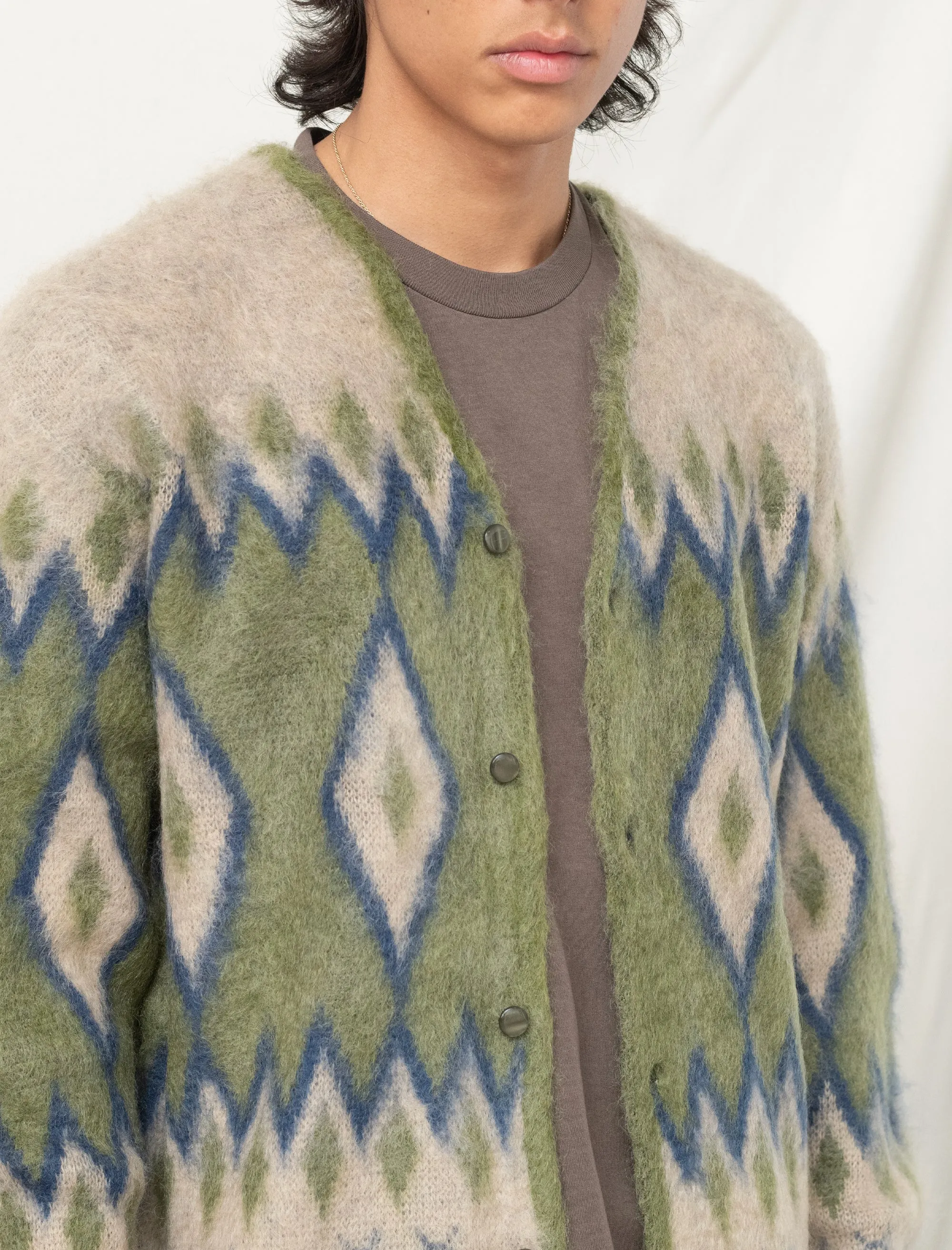 Mohair Diamond Cardigan (Olive) sold by Bows and Arrows product image thumbnail 2