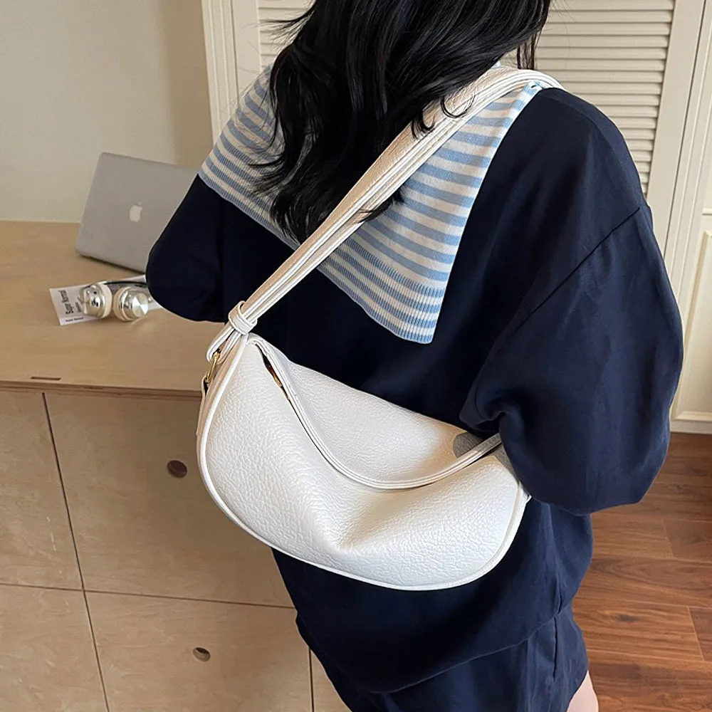 Leanne Crossbody Shoulder Strap Magnetic Clasp Faux Leather Bag in Beige sold by XYlondon