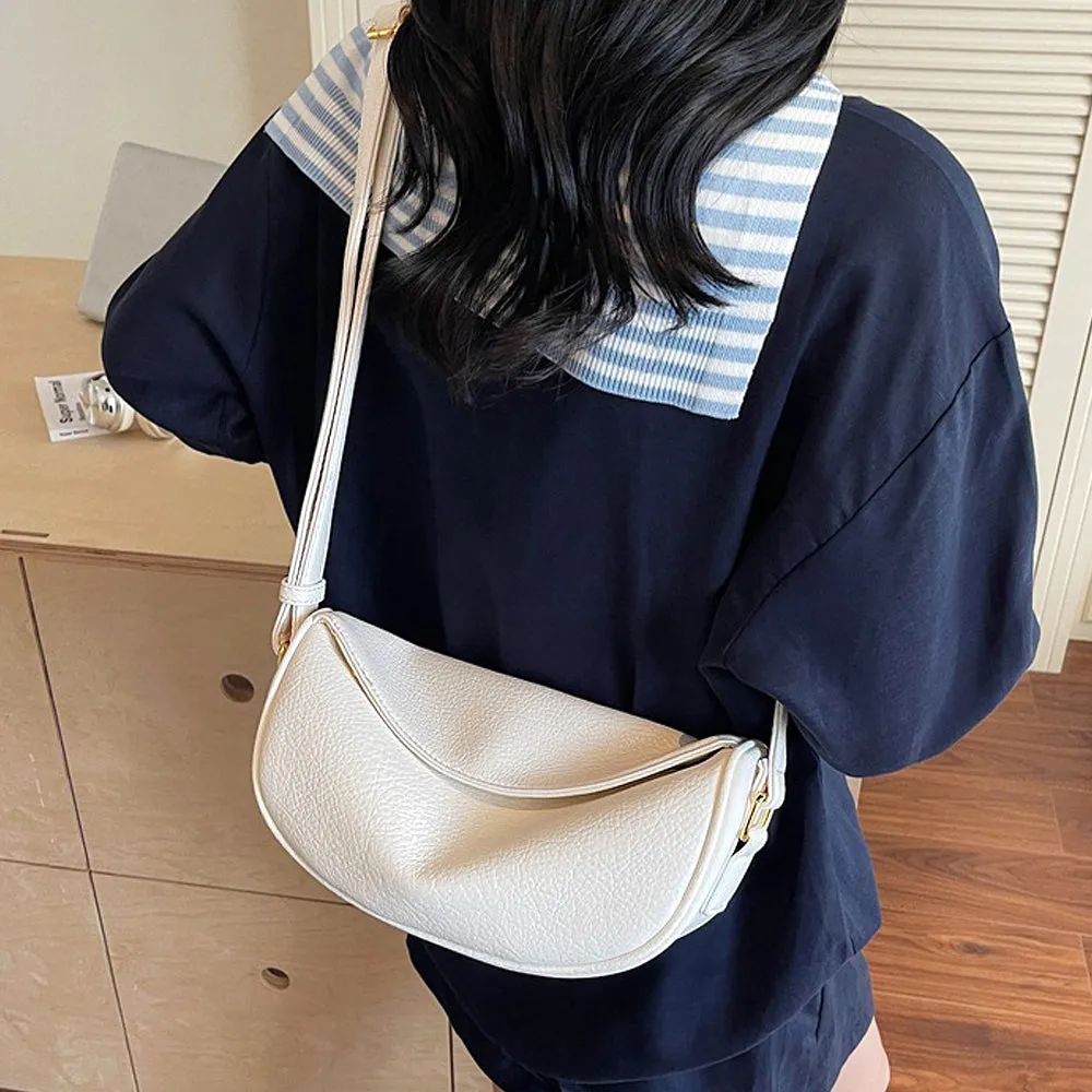 Leanne Crossbody Shoulder Strap Magnetic Clasp Faux Leather Bag in Beige sold by XYlondon product image thumbnail 2