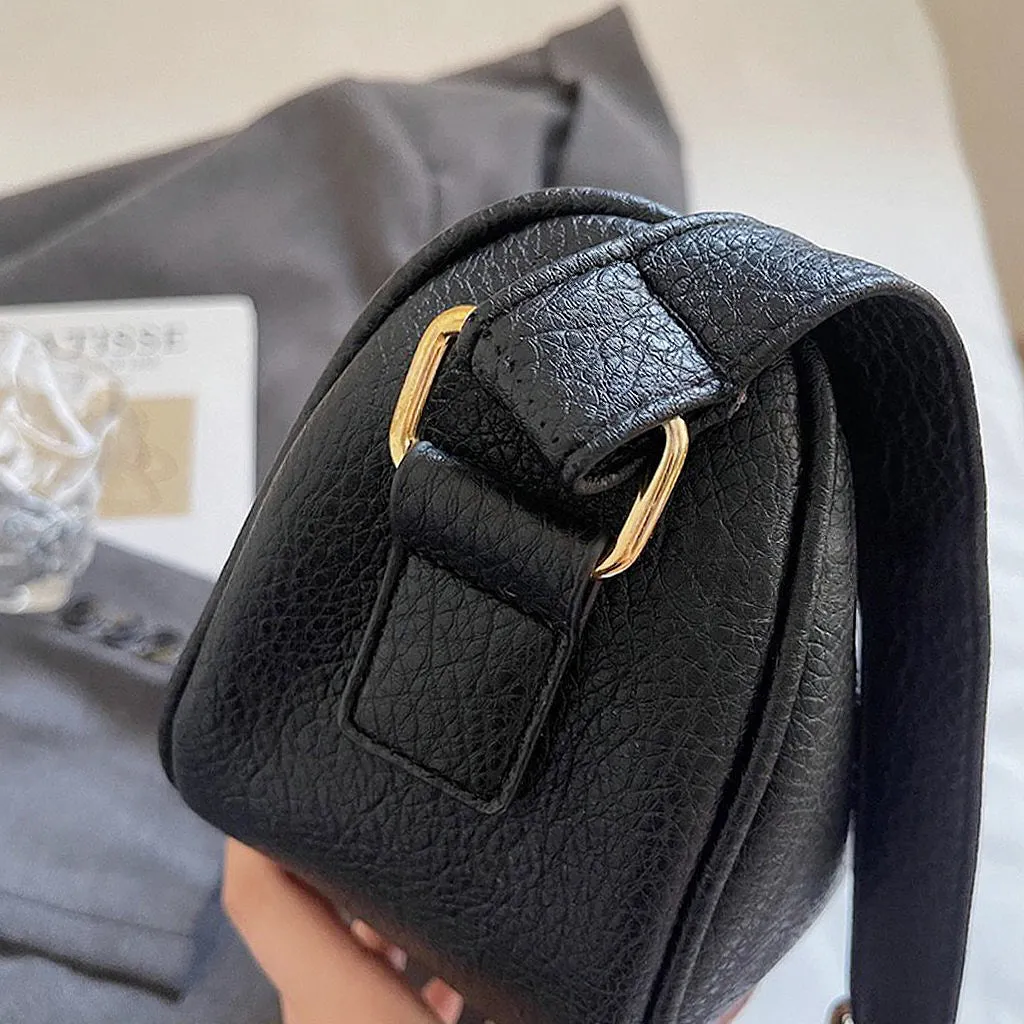 Leanne Crossbody Shoulder Strap Magnetic Clasp Faux Leather Bag in Beige sold by XYlondon product image thumbnail 5