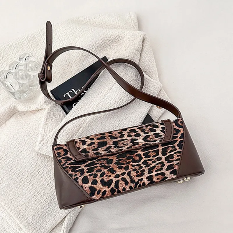 Romy Leopard Print Adjustable Strap Trendy Shoulder Bag in Brown Leopard sold by XYlondon