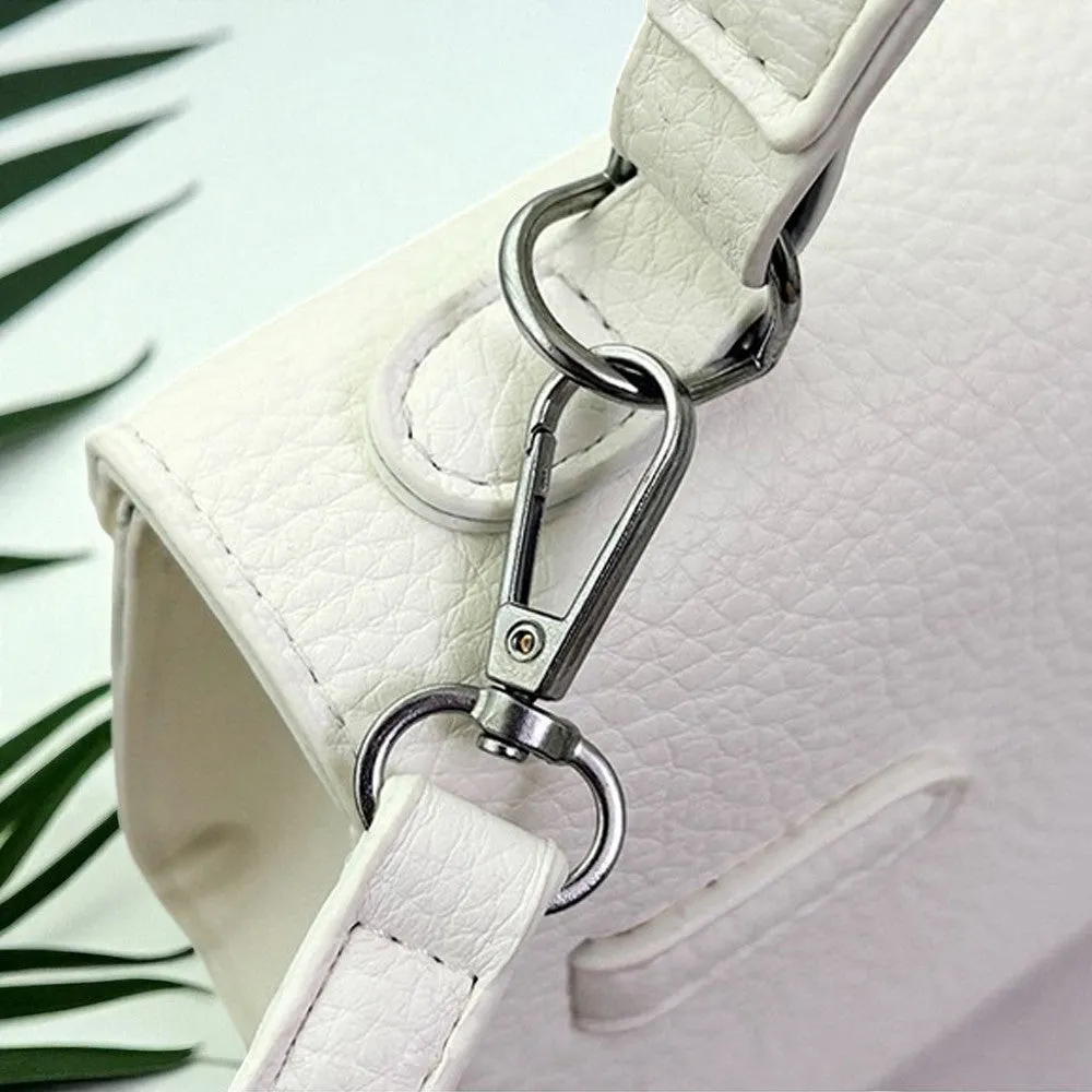 Fleur Mini Tote Bag With Adjustable Crossbody Strap in White sold by XYlondon product image thumbnail 3