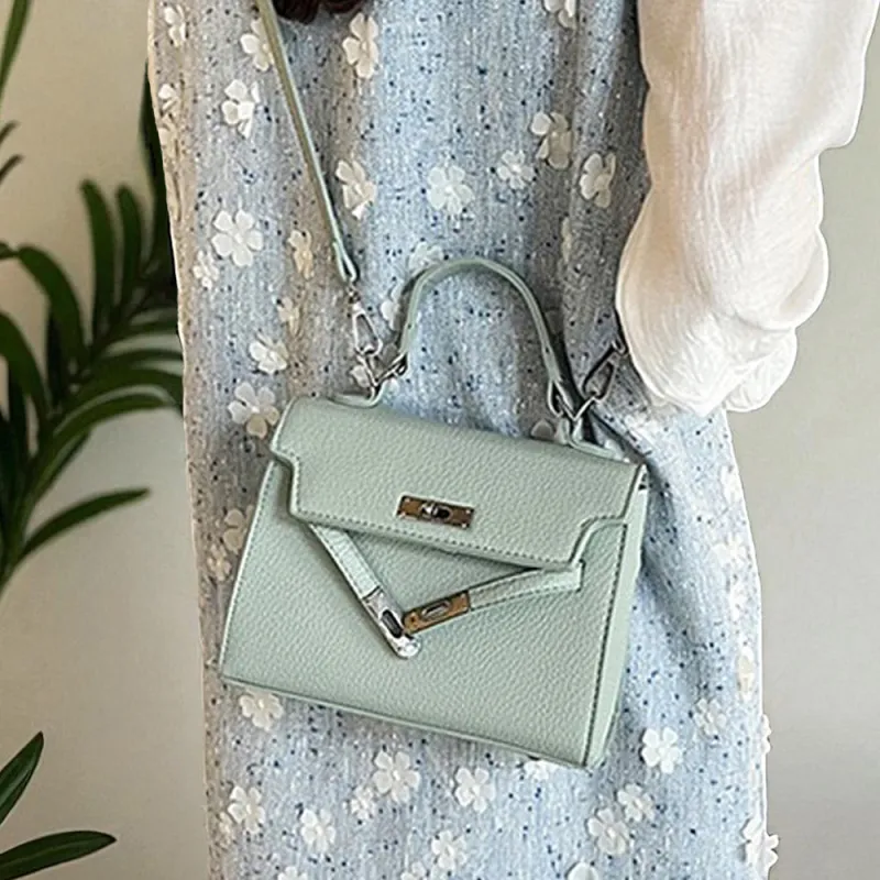 Fleur Mini Tote Bag With Adjustable Crossbody Strap in Green sold by XYlondon