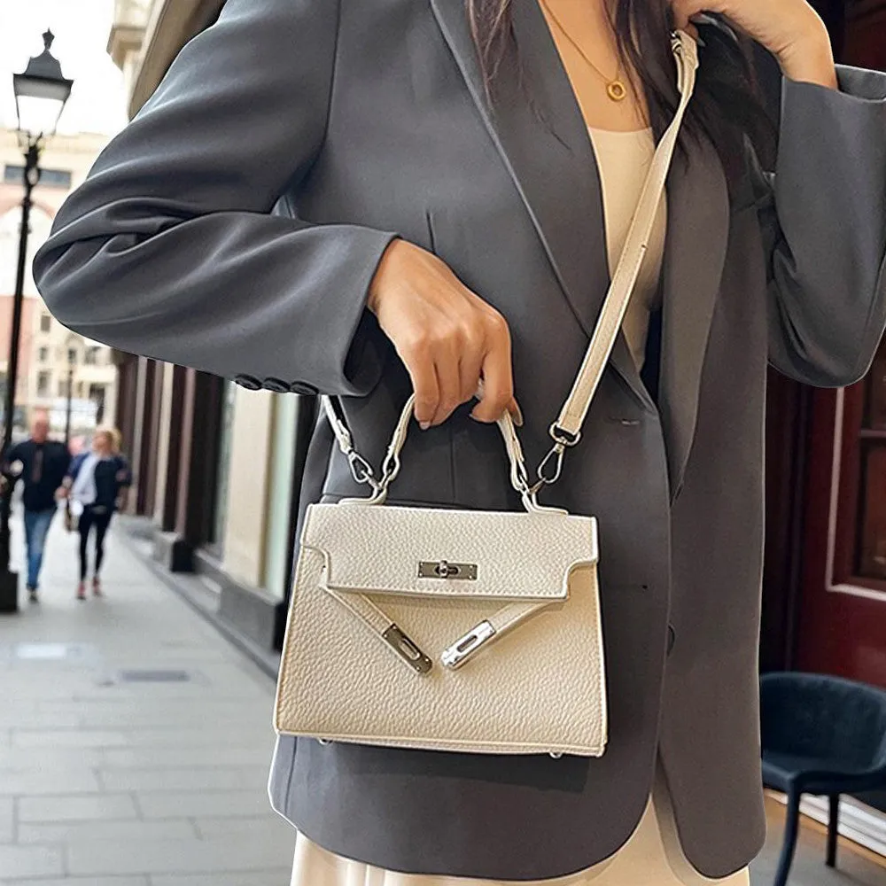 Fleur Mini Tote Bag With Adjustable Crossbody Strap in Black sold by XYlondon product image thumbnail 3