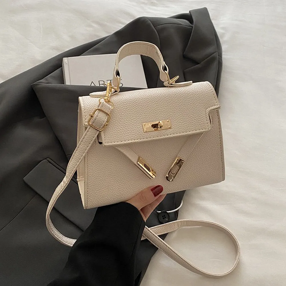 Maeva Structured Top Handle Small Crossbody Tote Bag in Rose Pink sold by XYlondon product image thumbnail 5