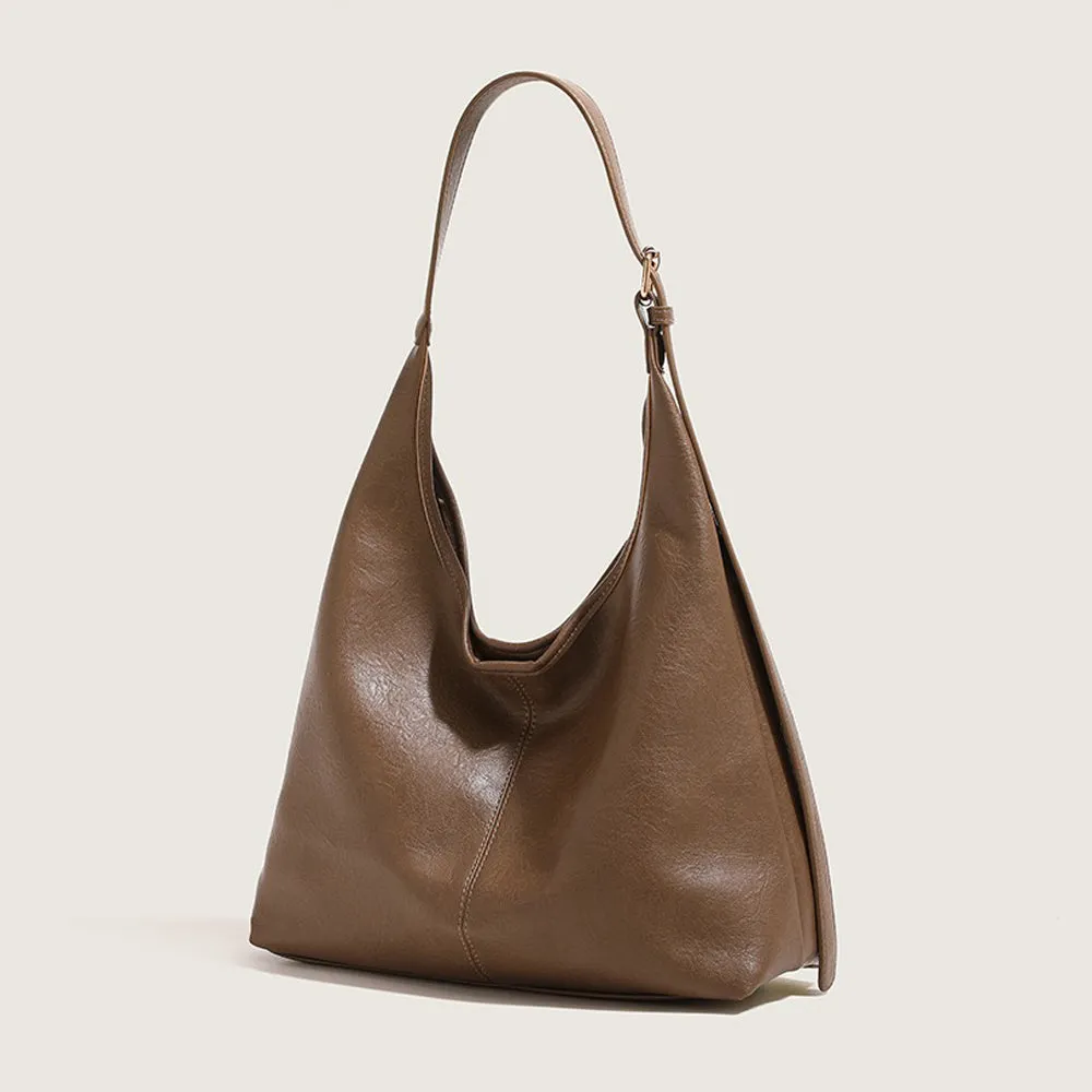 Sarah Women's Slouchy Bag With Adjustable Buckle Shoulder Strap in Brown sold by XYlondon product image thumbnail 3