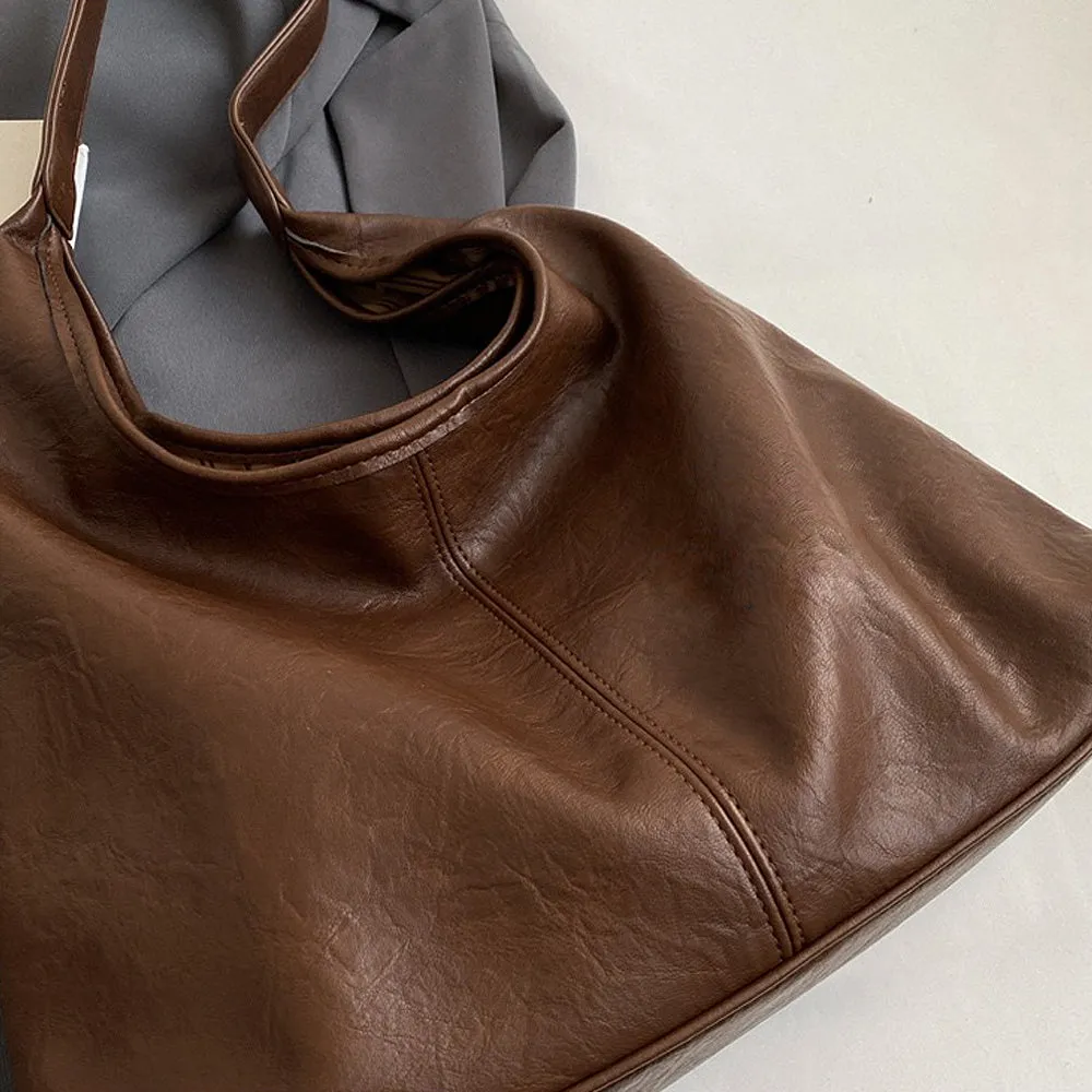 Athena Large Slouchy Shoulder Bag With Magnetic Clasp in Black sold by XYlondon product image thumbnail 5