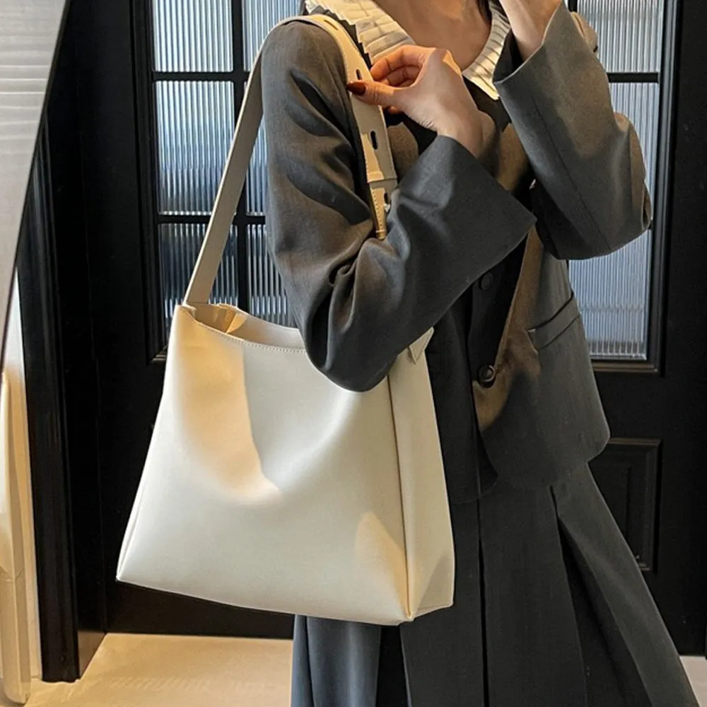 Sofia Women's Faux Leather Tote Bag With Adjustable Shoulder Strap in Beige sold by XYlondon