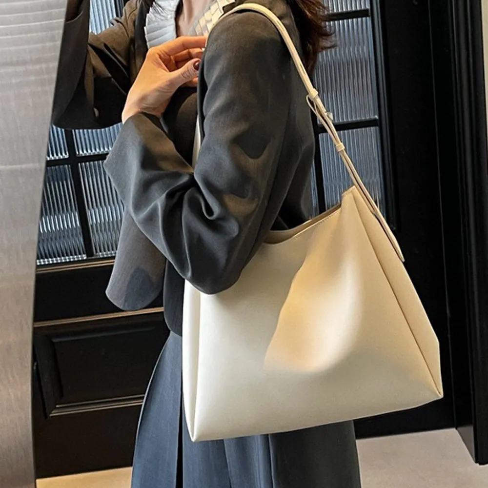 Sofia Women's Faux Leather Tote Bag With Adjustable Shoulder Strap in Beige sold by XYlondon product image thumbnail 3