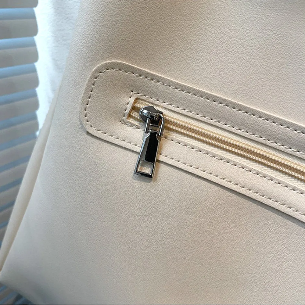 Sofia Women's Faux Leather Tote Bag With Adjustable Shoulder Strap in Beige sold by XYlondon product image thumbnail 2
