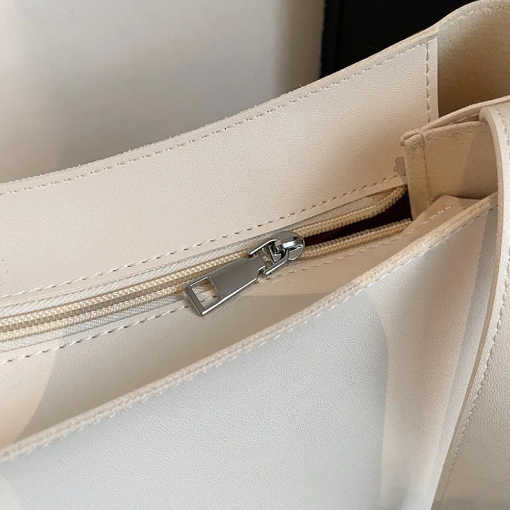 Sofia Women's Faux Leather Tote Bag With Adjustable Shoulder Strap in Beige sold by XYlondon product image thumbnail 5
