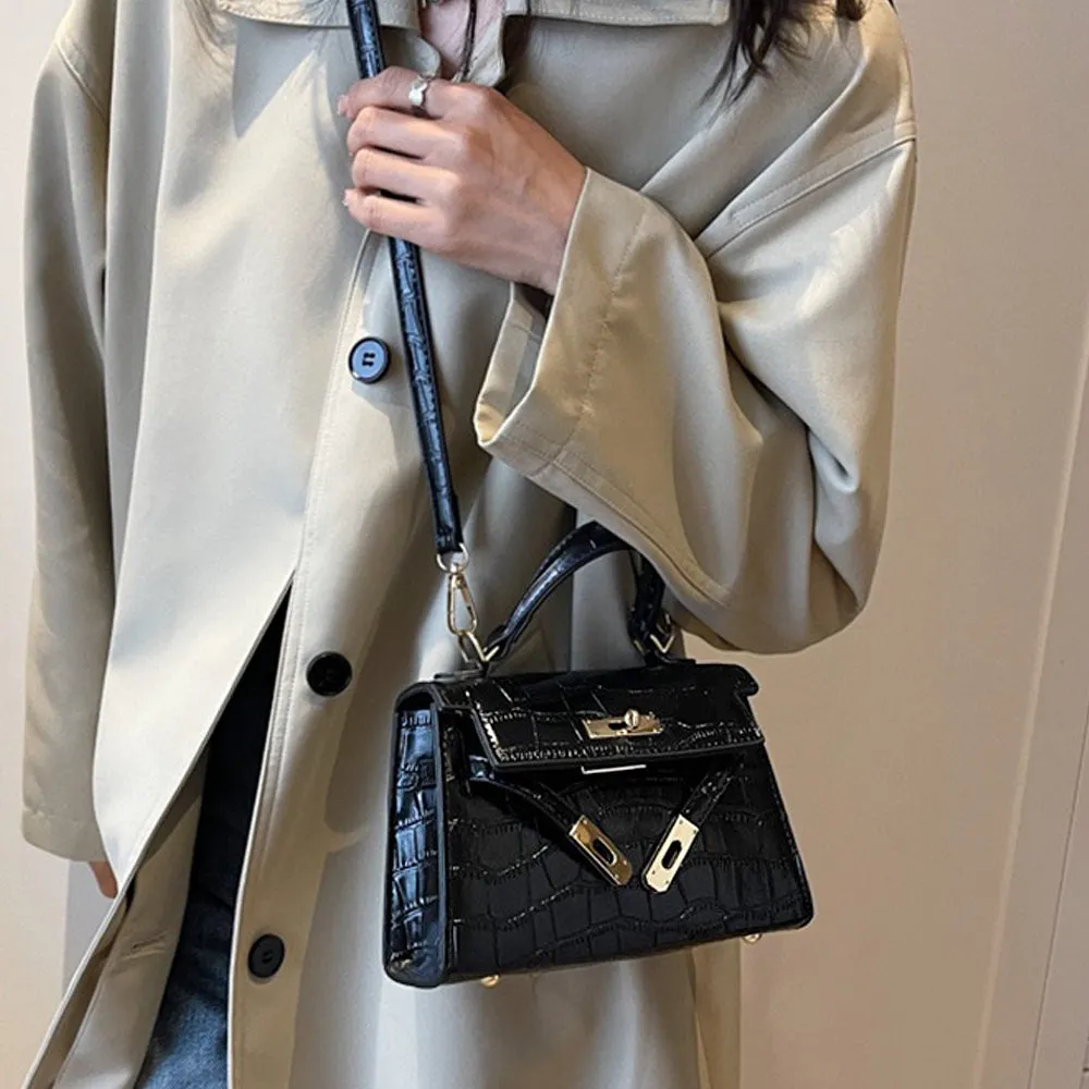 Rebecca Mini Animal Print Crossbody Shoulder Bag With Strap in Black sold by XYlondon product image thumbnail 4