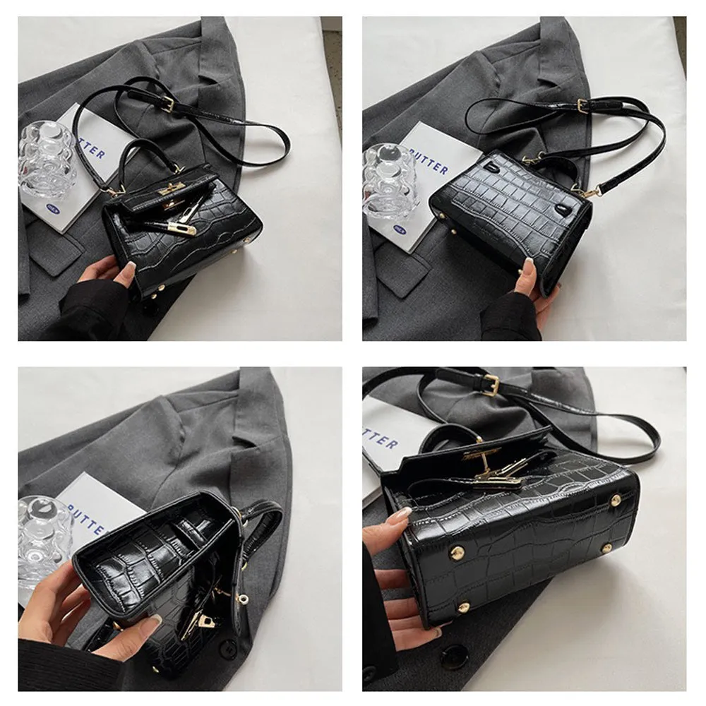 Rebecca Mini Animal Print Crossbody Shoulder Bag With Strap in Black sold by XYlondon product image thumbnail 2