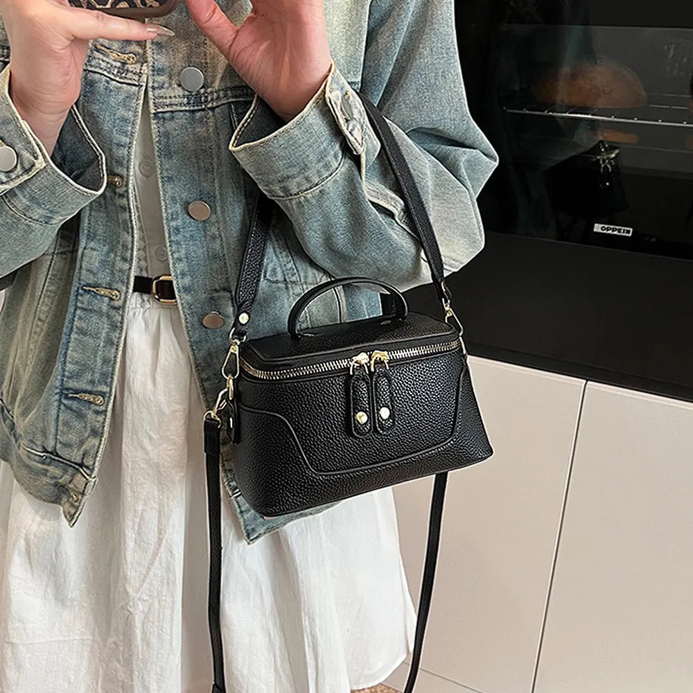 Holly Mini Crossbody Zip Up Tote Bag With Adjustable Shoulder Strap in Black sold by XYlondon product image thumbnail 2