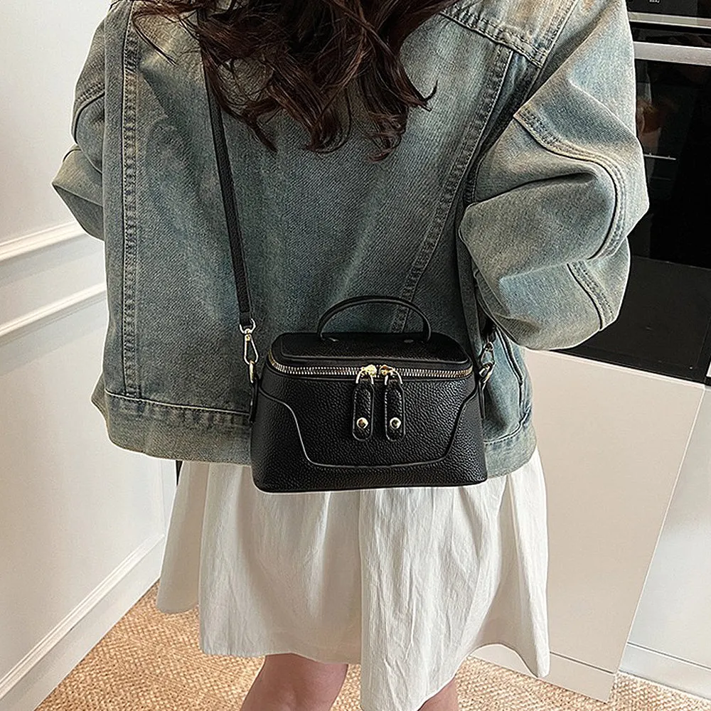 Holly Mini Crossbody Zip Up Tote Bag With Adjustable Shoulder Strap in Black sold by XYlondon product image thumbnail 4