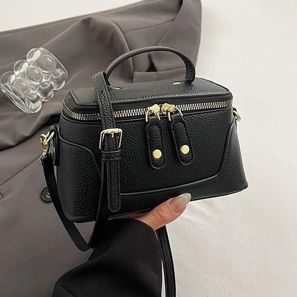 Holly Mini Crossbody Zip Up Tote Bag With Adjustable Shoulder Strap in Black sold by XYlondon product image thumbnail 5