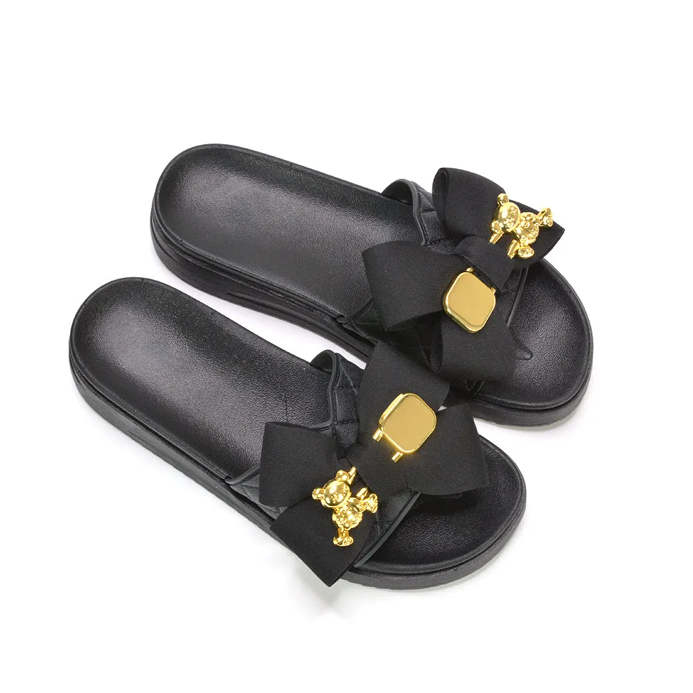 Charli Slip On Flatform Slides Summer Sandals For Holiday in Black sold by XYlondon product image thumbnail 5