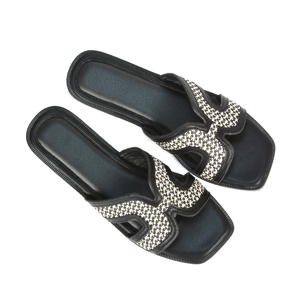 Lola Cut Out Strap Flat Summer Slip On Holiday Slides in Black sold by XYlondon product image thumbnail 4