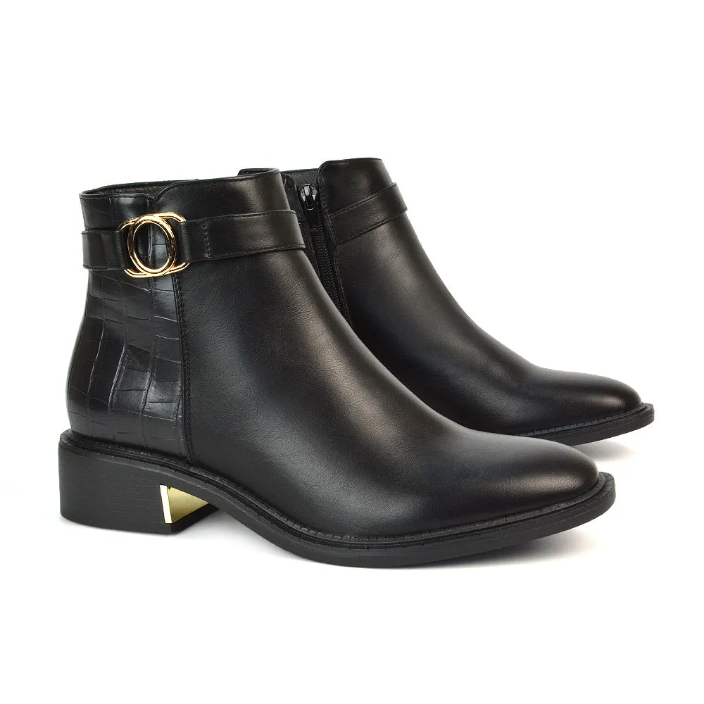 Becca Casual Flat Zip Up Chelsea Ankle Boots in Black Synthetic Leather sold by XYlondon product image thumbnail 2