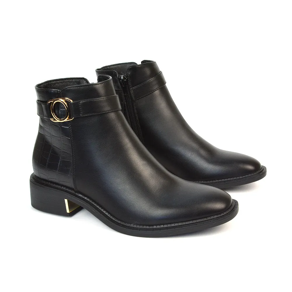 Becca Casual Flat Zip Up Chelsea Ankle Boots in Black Synthetic Leather sold by XYlondon product image thumbnail 3