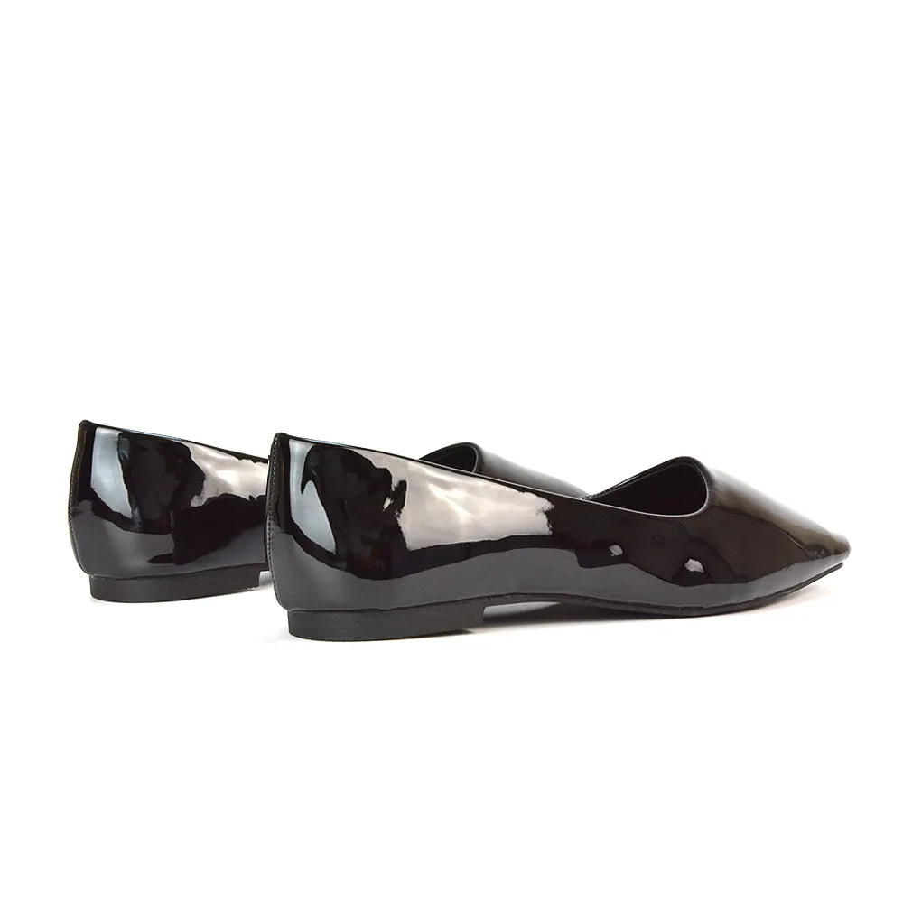 Maci Square Toe Slip on Flat Heel Ballerina Pumps in Black Patent sold by XYlondon product image thumbnail 5