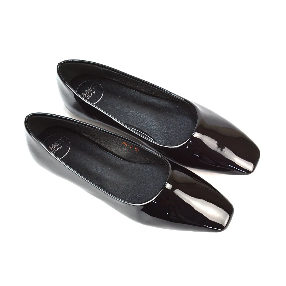 Maci Square Toe Slip on Flat Heel Ballerina Pumps in Black Patent sold by XYlondon product image thumbnail 4