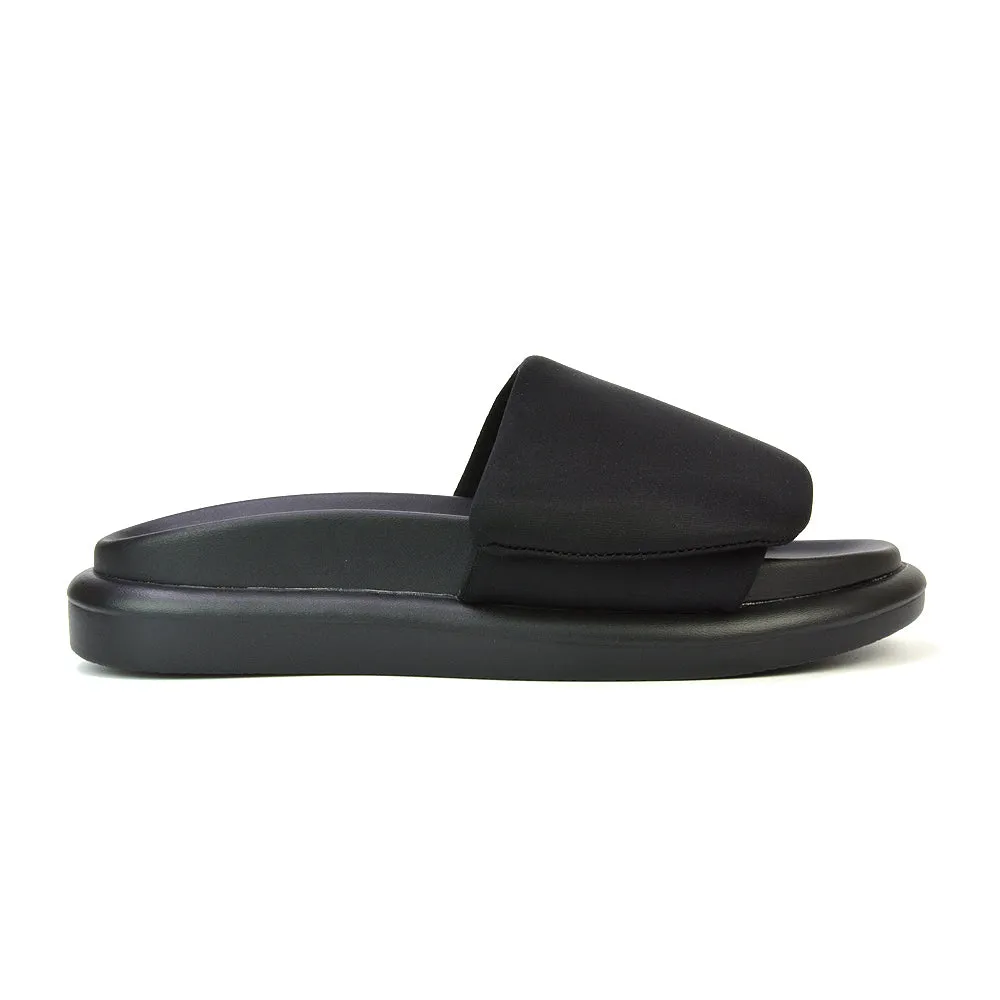 Geri Slip On Adjustable Strap Flatform Slider Flat Sandals in Black sold by XYlondon product image thumbnail 3