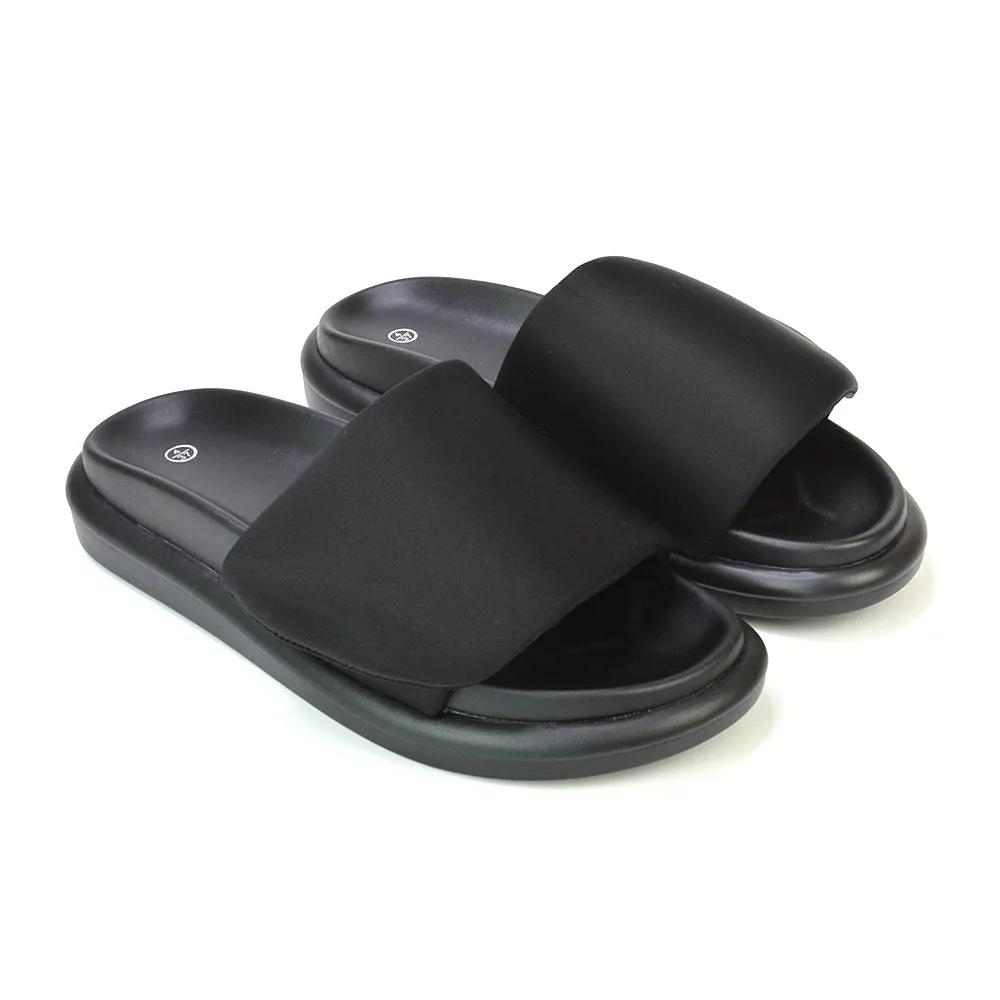 Geri Slip On Adjustable Strap Flatform Slider Flat Sandals in Black sold by XYlondon product image thumbnail 4