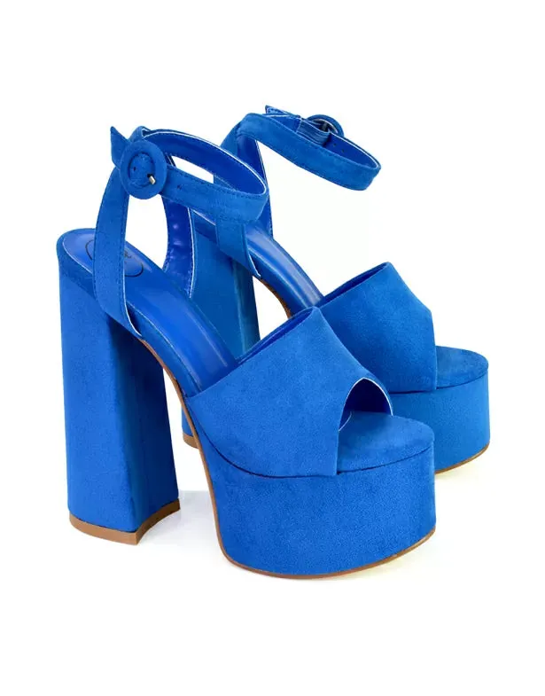 Pennie Strappy Super High Platform Shoes With a Chunky Heel in Gold sold by XYlondon product image thumbnail 5