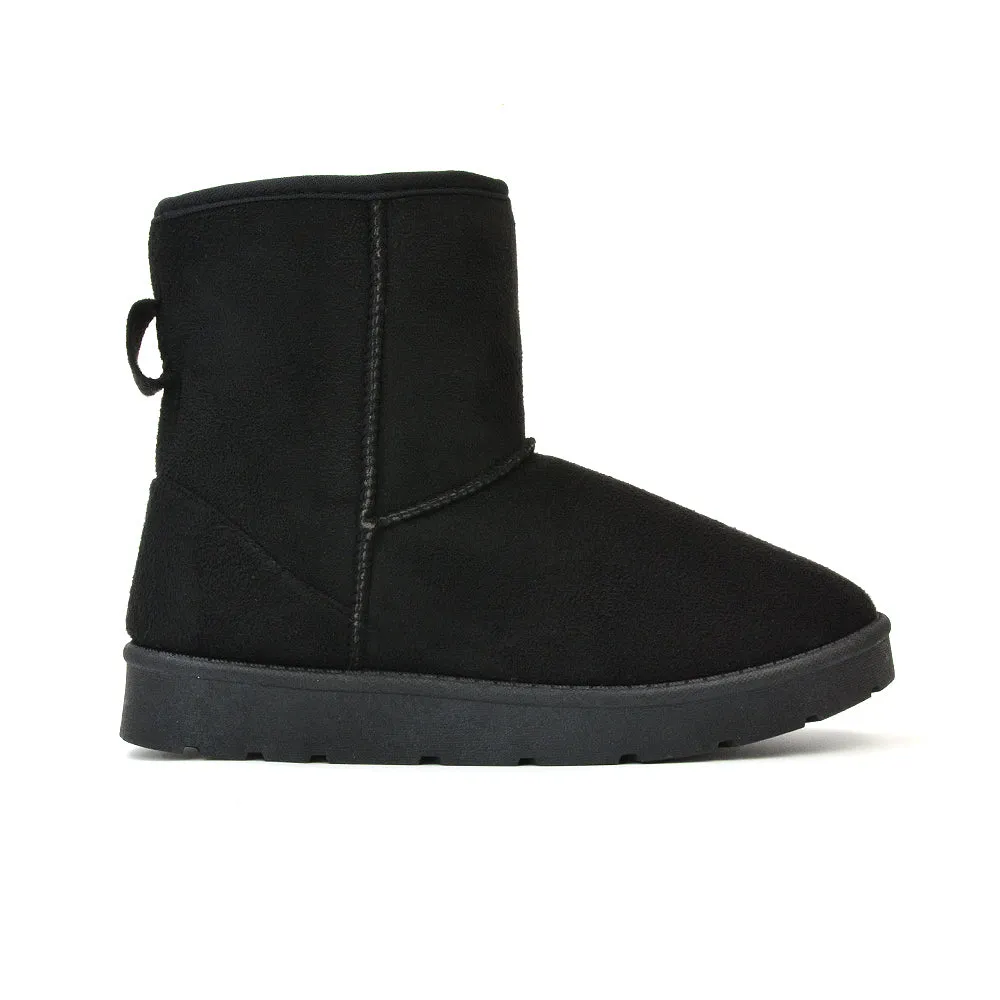 Junie Classic Flat Ankle Winter Boots with Faux Fur Insoles in Black sold by XYlondon product image thumbnail 3