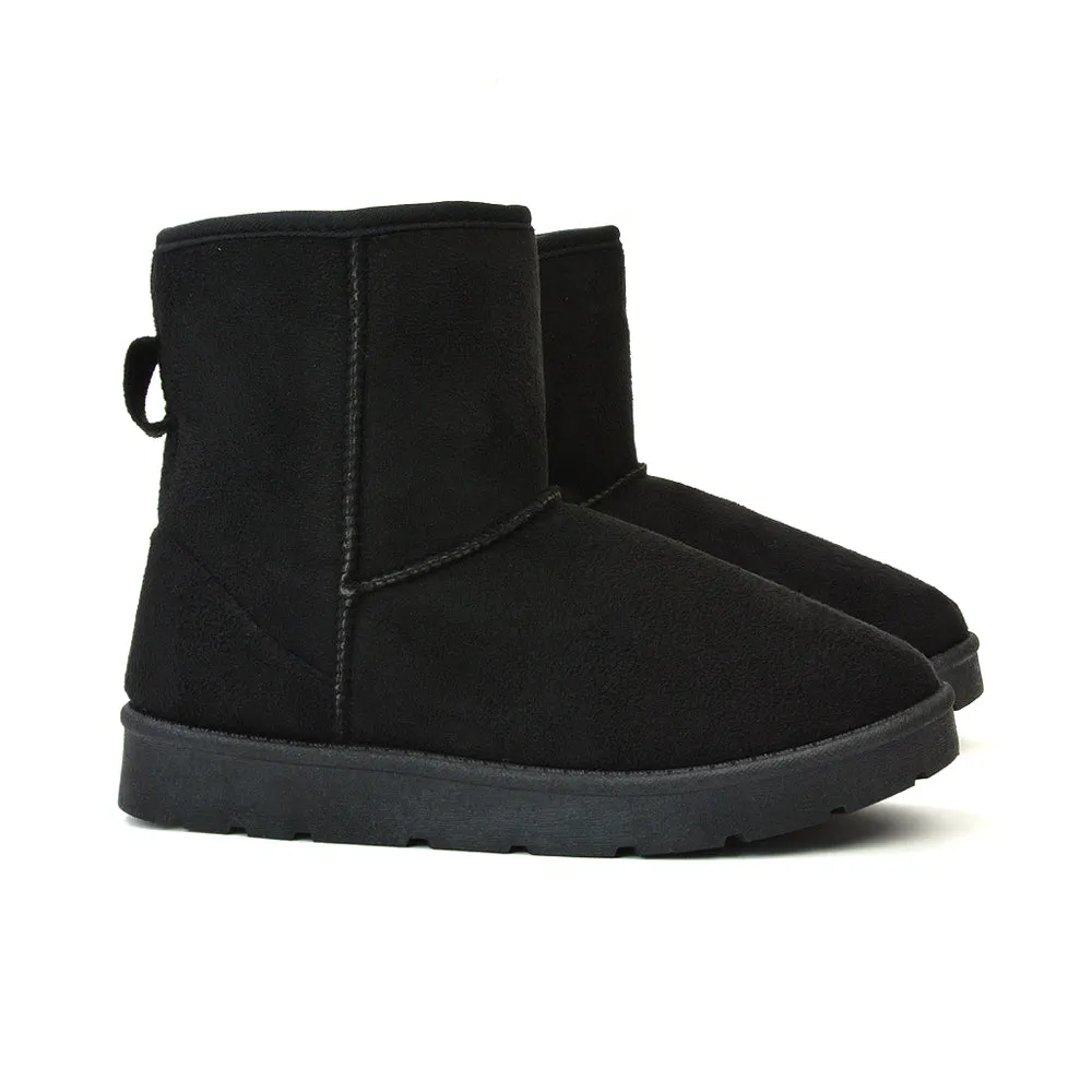 Junie Classic Flat Ankle Winter Boots with Faux Fur Insoles in Black sold by XYlondon product image thumbnail 4