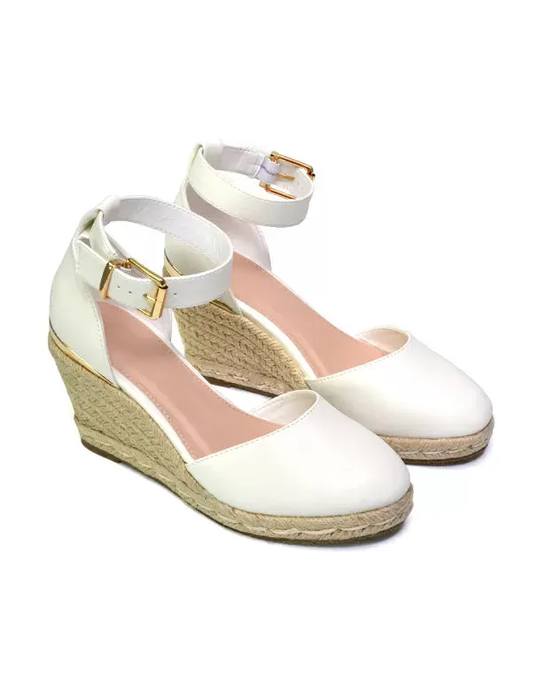 Forest Closed Toe Espadrilles With Sandal Wedge Heel in White sold by XYlondon product image thumbnail 2