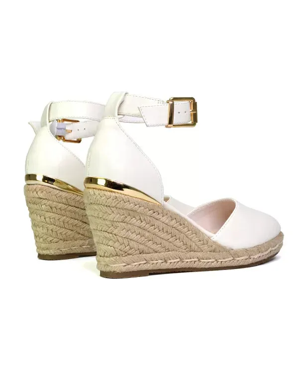Forest Closed Toe Espadrilles With Sandal Wedge Heel in White sold by XYlondon product image thumbnail 5