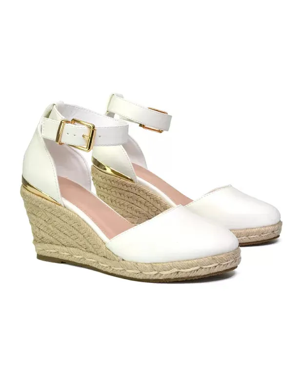 Forest Closed Toe Espadrilles With Sandal Wedge Heel in White sold by XYlondon product image thumbnail 3