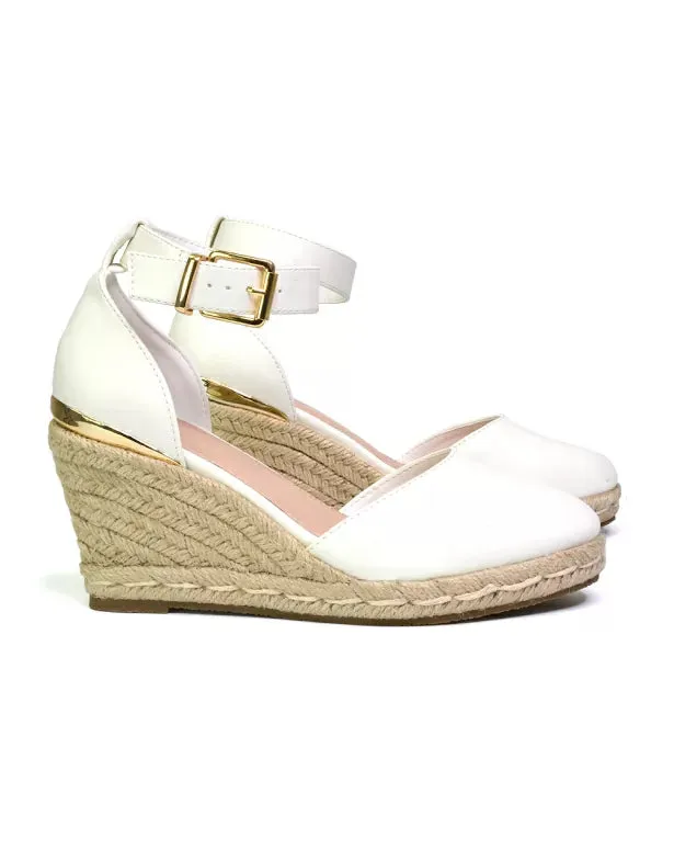 Forest Closed Toe Espadrilles With Sandal Wedge Heel in White sold by XYlondon product image thumbnail 4