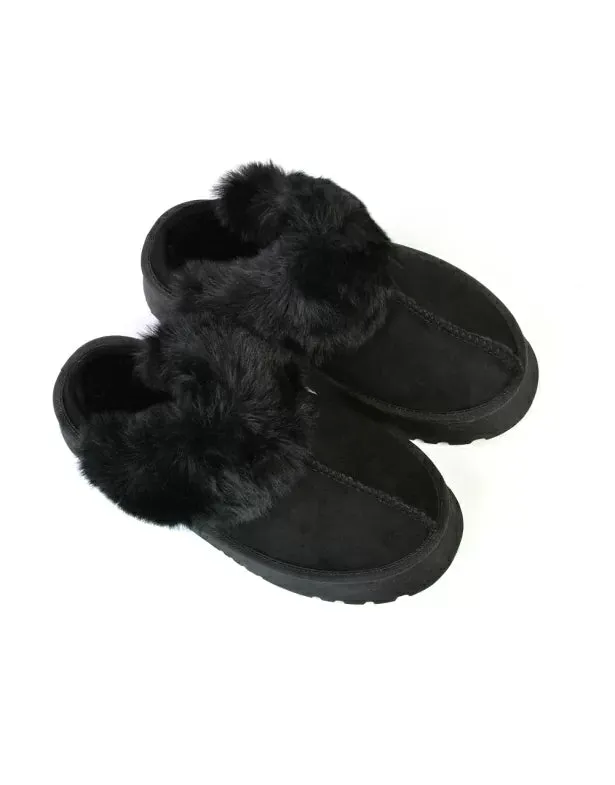 Faith Slip On Faux Fur Slippers with Platform Sole in Beige sold by XYlondon product image thumbnail 5