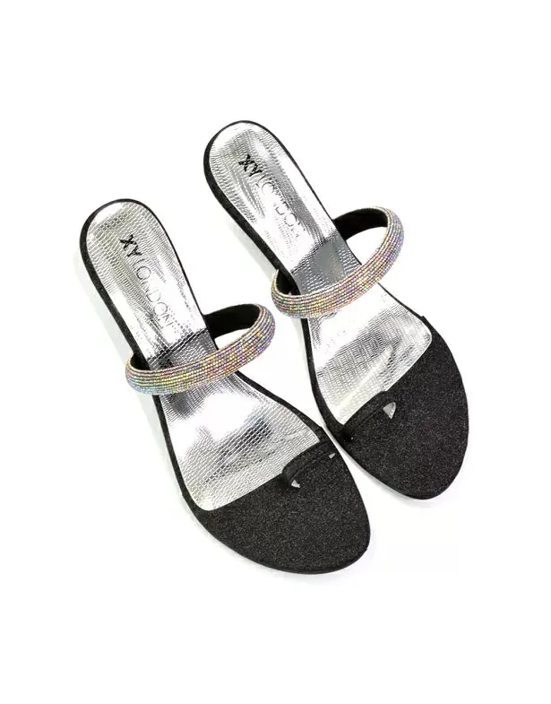 Lucille Slip On Strappy Sparkly Diamante Wedge Sandal Heels in Gold sold by XYlondon product image thumbnail 5