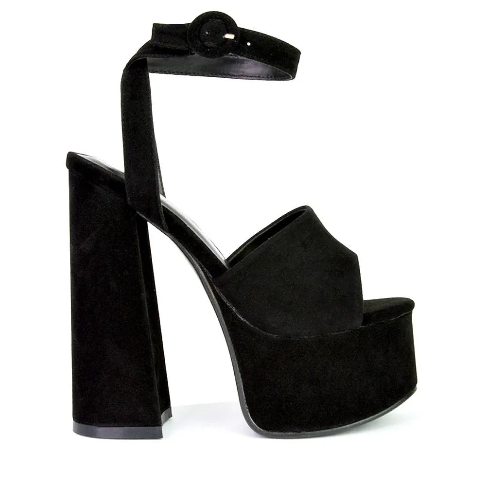 Pennie Strappy Super High Platform Shoes With a Chunky Heel in Black sold by XYlondon product image thumbnail 3