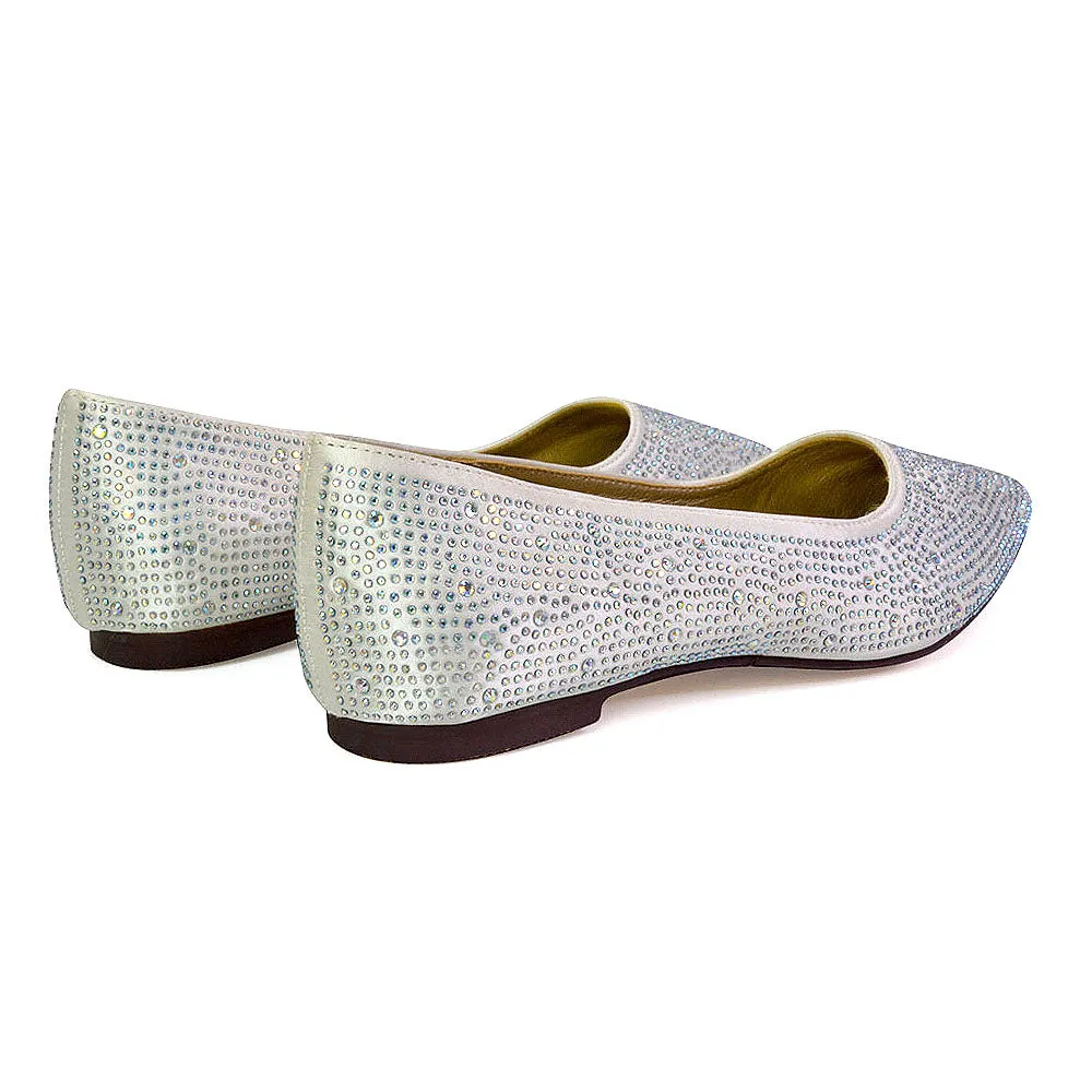 Marshall Bridal Shoes Flat Pointed Toe Diamante Ballerina Pump in Ivory sold by XYlondon product image thumbnail 5