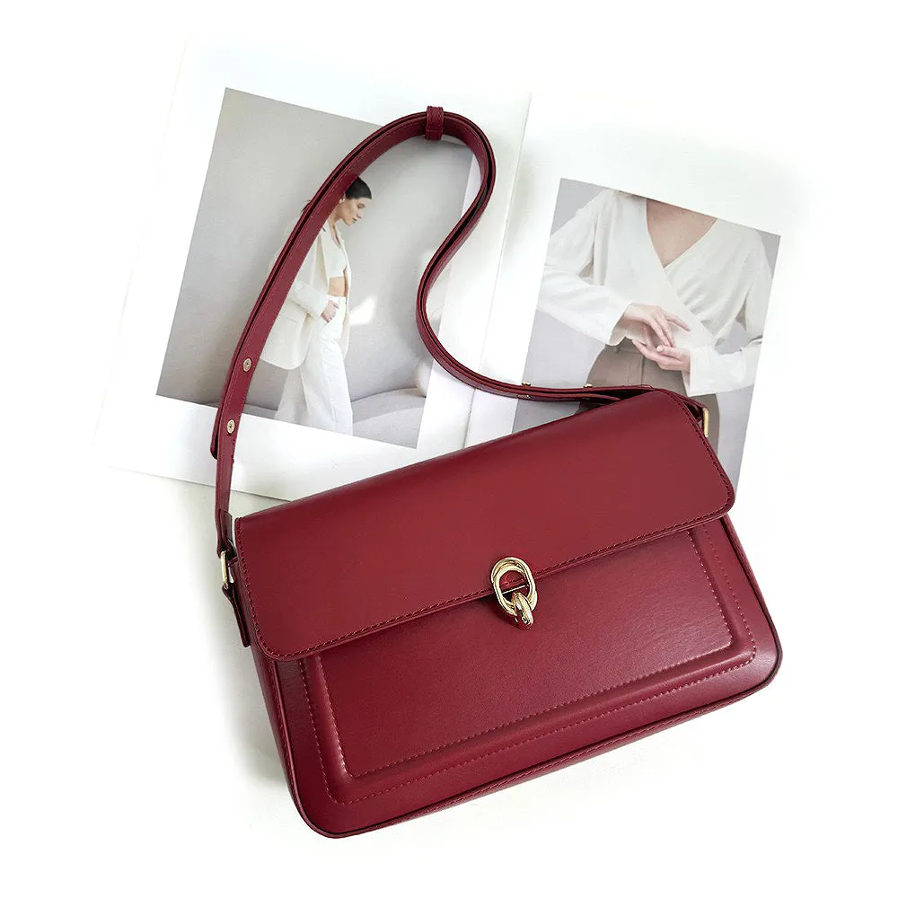 Kristie Clasp Shoulder bag With Adjustable Strap in Red sold by XYlondon product image thumbnail 4