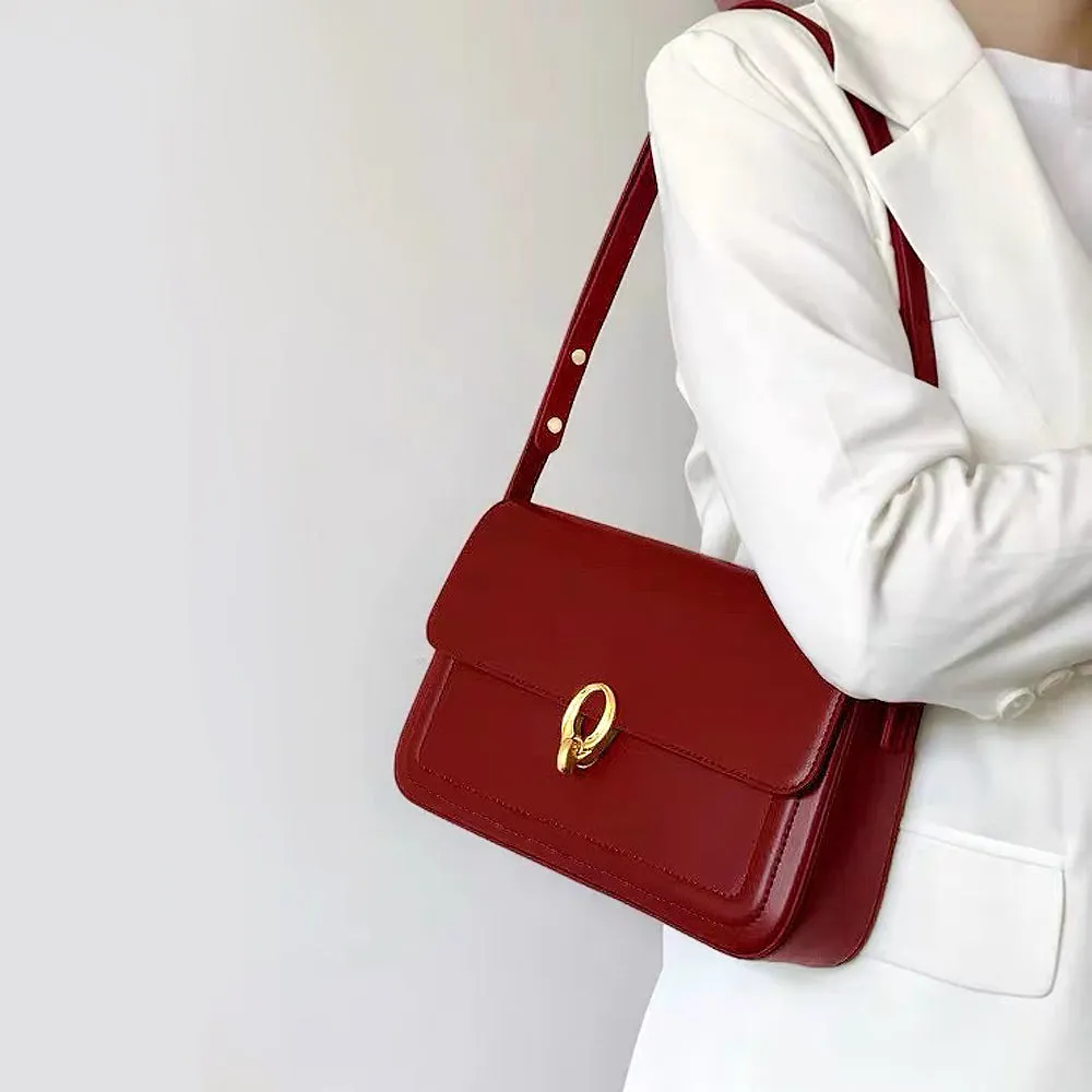 Kristie Clasp Shoulder bag With Adjustable Strap in Red sold by XYlondon product image thumbnail 2